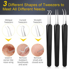 IUMAKEVP blackhead remover tools with 15 pieces for versatile pore care