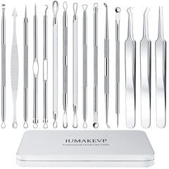 IUMAKEVP pimple popper toolkit with metal case for safe, organized storage and travel.