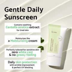 Aplicación fácil de IUNIK Centella Calming con secado limpio sin grasa.