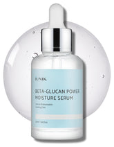 IUNIK Beta-Glucan Power Deep Moisture Serum bottle close-up highlighting hydration potential