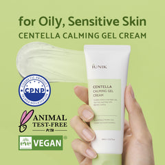 Gel texture of IUNIK Centella 70% Calming Gel Cream for quick absorption.