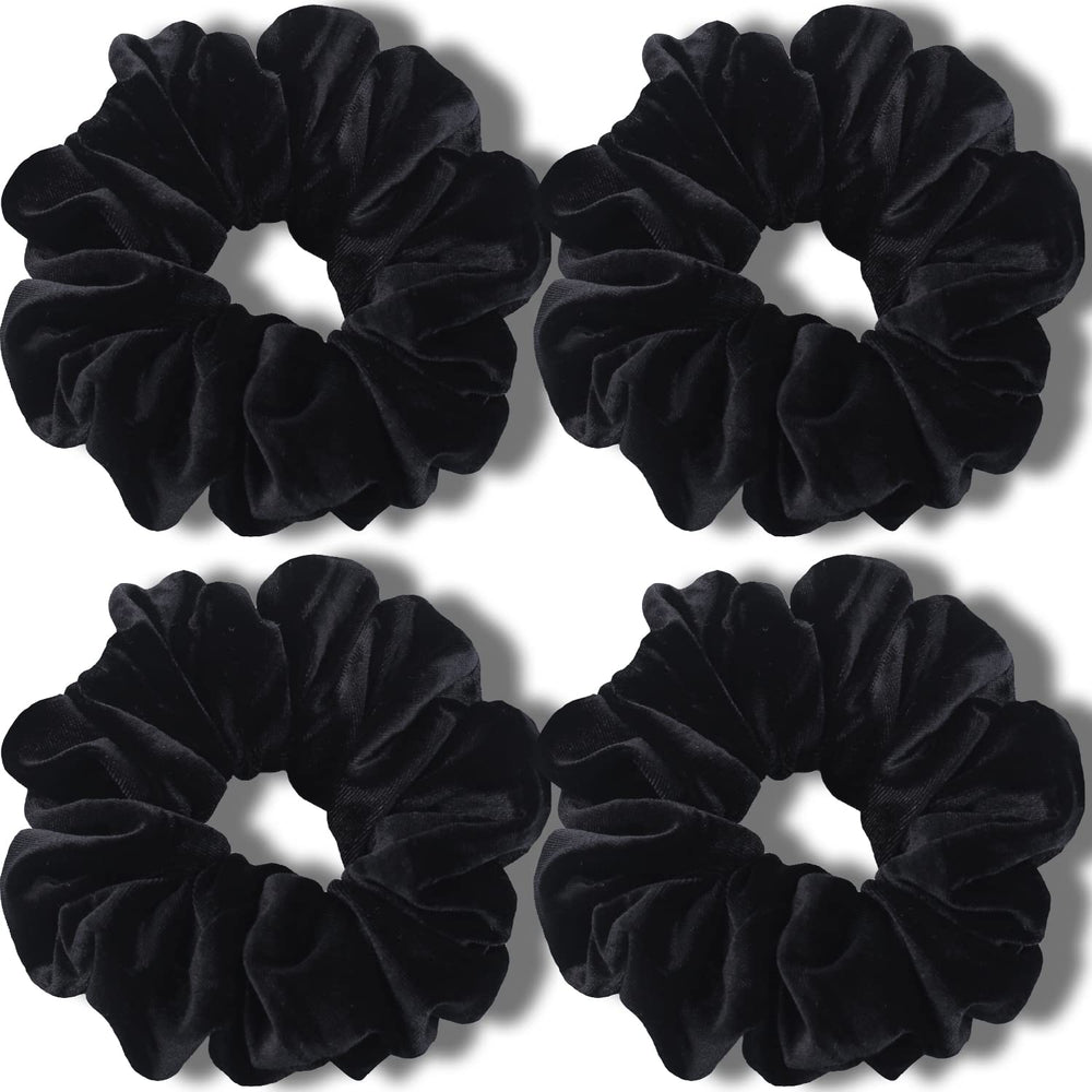 IVARYSS coletero de terciopelo negro XL, sujeción suave para pelo grueso.