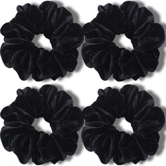 IVARYSS coletero de terciopelo negro XL, sujeción suave para pelo grueso.