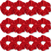 IVARYSS red velvet scrunchie closeup highlights soft texture and secure grip.