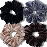 IVARYSS scrunchie de terciopelo extragrande, textura suave para cabello grueso.