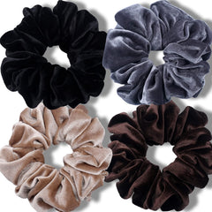 IVARYSS scrunchie de terciopelo extragrande, textura suave para cabello grueso.