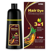 Ivnil brown hair dye shampoo bottle for quick gray coverage