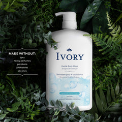 Ivory Body Wash rich gentle lather close-up showing mild formula