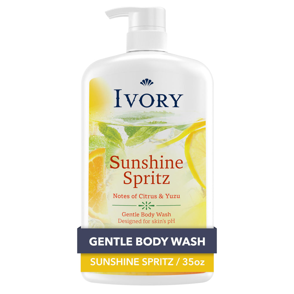 Ivory Body Wash Sunshine Spritz bottle offers a gentle, family-friendly cleanse for daily use.