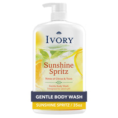 Ivory Body Wash Sunshine Spritz bottle offers a gentle, family-friendly cleanse for daily use.