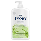 Ivory Gentle Body Wash bottle demonstrates family-friendly cleansing.
