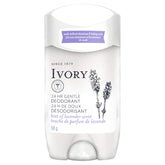 Ivory Gentle Lavender deodorant stick with a smooth glide for all-day freshness.