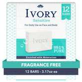 Ivory Jabón Sensible barra frente, limpieza suave para piel sensible