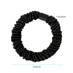 Ivyu black mini scrunchy securing a tidy ponytail