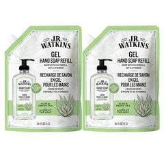 J.R. Watkins gel de manos relleno, dos-pack 34 oz, limpieza suave.