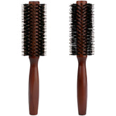 Jaasuee round boar-bristle brush with wooden handle for smooth oil distribution and natural shine