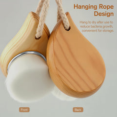 Jaasuee brush hanging loop enables quick drying in the shower