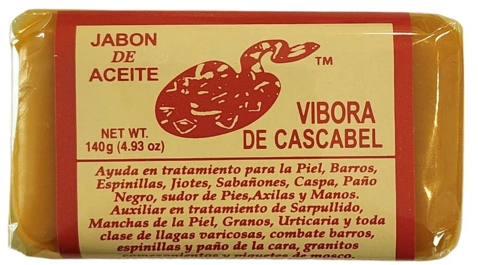 Jabón Vibora de Cascabel barra para piel: limpieza suave para uso diario
