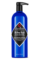 Jack Black All-Over Wash bottle showing multipurpose cleanser for face, hair, and body
