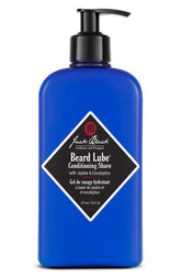 Jack Black Beard Lube bottle being poured for a smooth glide