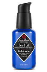 Jack Black Beard Oil bottle with pump delivering quick hydration for the beard.