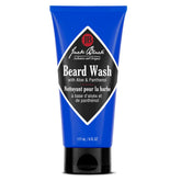 Jack Black Beard Wash bottle close-up, highlighting cleansing formula for skin and beard