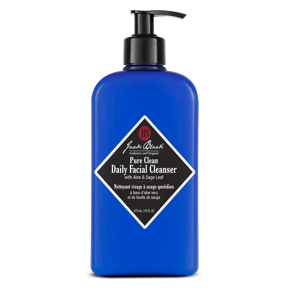 Jack Black Pure Clean Daily Cleanser bottle ready for a smooth shave