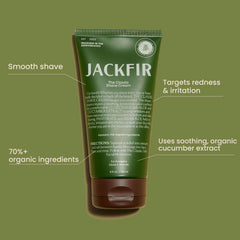 Jackfir Classic Shave Cream foam on skin shows protective cushion in action.