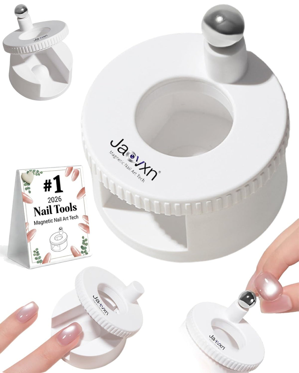 Jacvxn rotating cat eye magnet enables precise 360-degree lines for clean cat eye effects.