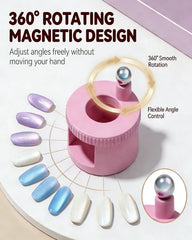 Jacvxn uniform magnetic force tool pulls particles evenly for balanced nail designs.