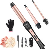 JAETON 3-in-1 curling wand set front view for versatile styling.