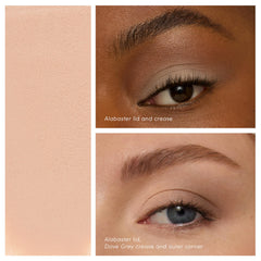 Alabaster shade on lid provides a versatile base for daytime to evening looks.