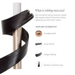 Jane Iredale Lash Fixation tubing mascara wraps lashes in 360-degree tubes for lightweight definition