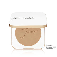 Jane Iredale PurePressed Base Latte close-up texture shows lightweight mineral formula.