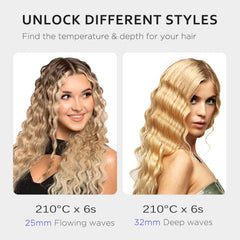 Janelove 4-in-1 hair crimper with 1.25-inch plate for mermaid waves