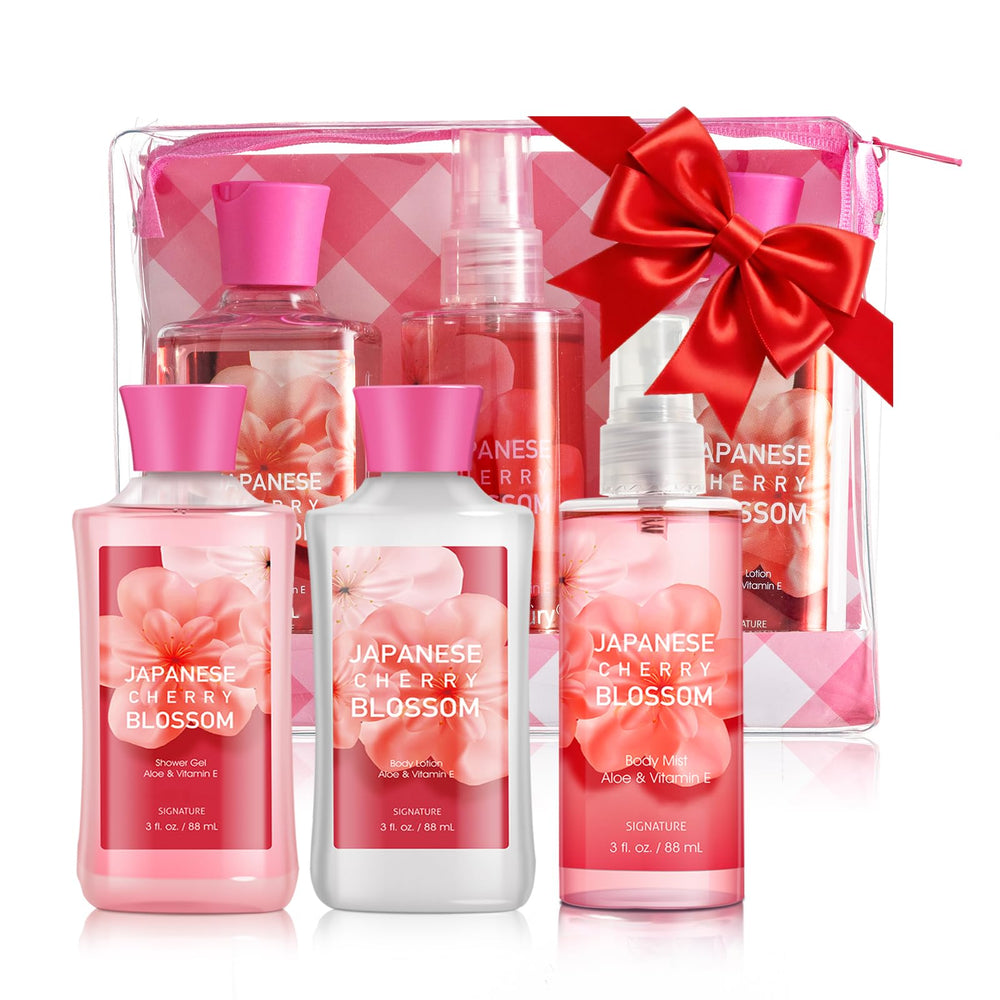 Conjunto spa japonesa flor de cerezo: gel de ducha, aroma fresco para empezar el día