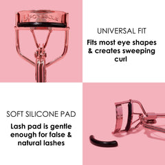 Soft lash pad cushions lashes for smooth curling on JAPONESQUE curler