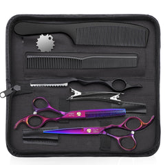 JASON hair scissors straight blade purple for precise home cuts