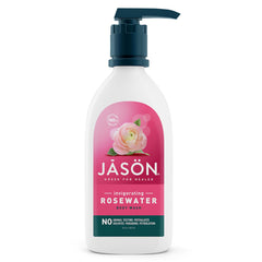 JASON Rosewater Body Wash en botella, ideal para ducha diaria suave.