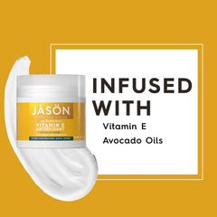 Aplicación diaria de JASON Vitamina E para rostro y cuerpo.