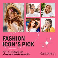 JASVERLIN glitter pink small star clip adds shimmer to looks
