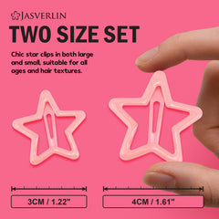 JASVERLIN pink large star snap clip adds bold accent and grip