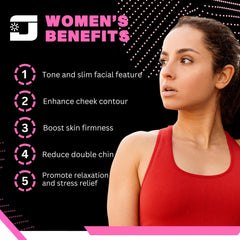 Jawline trainer in hands-free use for on-the-go facial workouts.