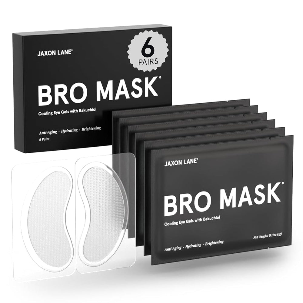 JAXON LANE Bro Mask under-eye patches hydrogel cooling for refreshed, less puffy eyes.