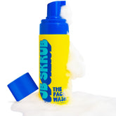 Envase de JB SKRUB con espuma sin fragancia para piel sensible.