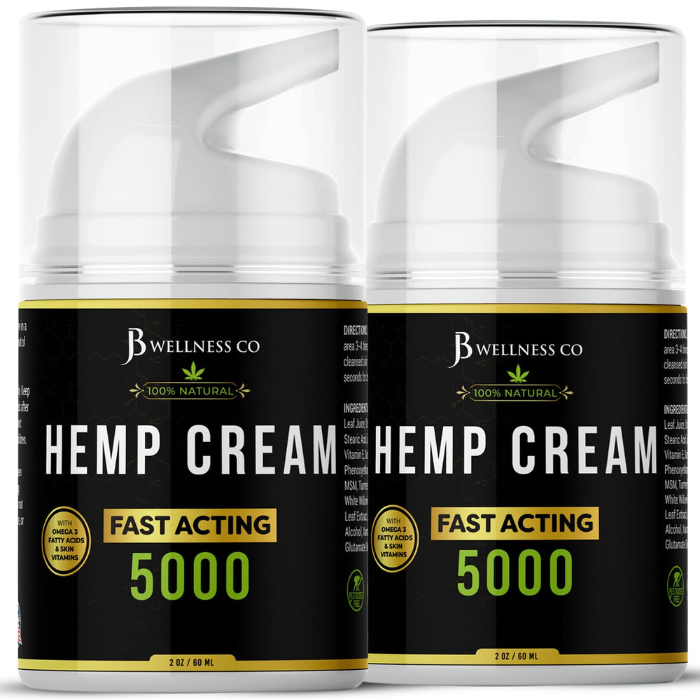 JB Wellness Co hemp cream 4oz jar showing soothing non-greasy hydration