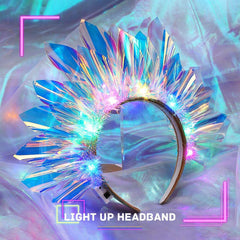 JEAIRTS diadema con luz de diodos para fiestas, brillo