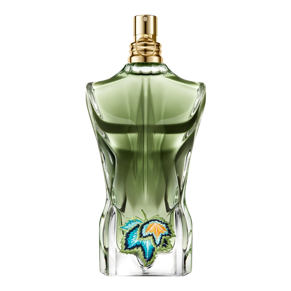 Jean Paul Gaultier Le Beau Paradise Garden bottle front view for a fresh summer scent.