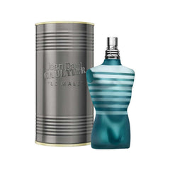 Jean Paul Gaultier Le Male bottle, front view, iconic fragrance for casual daily wear.