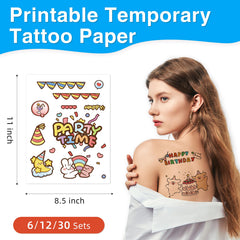 Jecqbor tatuaje temporal imprimible para niños, ideal para fiestas.